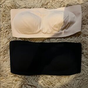 Aerie Smoothez Black and Cream Bandeau Set
